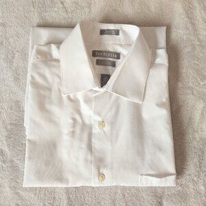 Van Heusen Long Sleeve Dress Poplin Shirt fitted white size 15 (32/33)